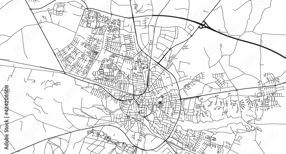 Urban vector city map of Holstebro, Denmark