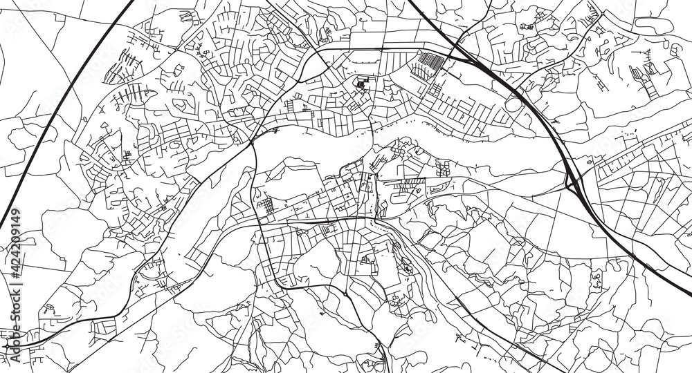Urban vector city map of Sileborg, Denmark