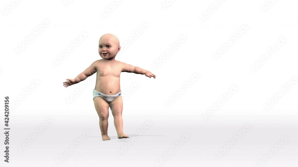 Baby Dancing Gracefully, 4K Luma Matte attached Baby Dancing Gracefully, 4K Luma Matte attached