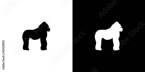 Simple and strong gorilla illustration logo