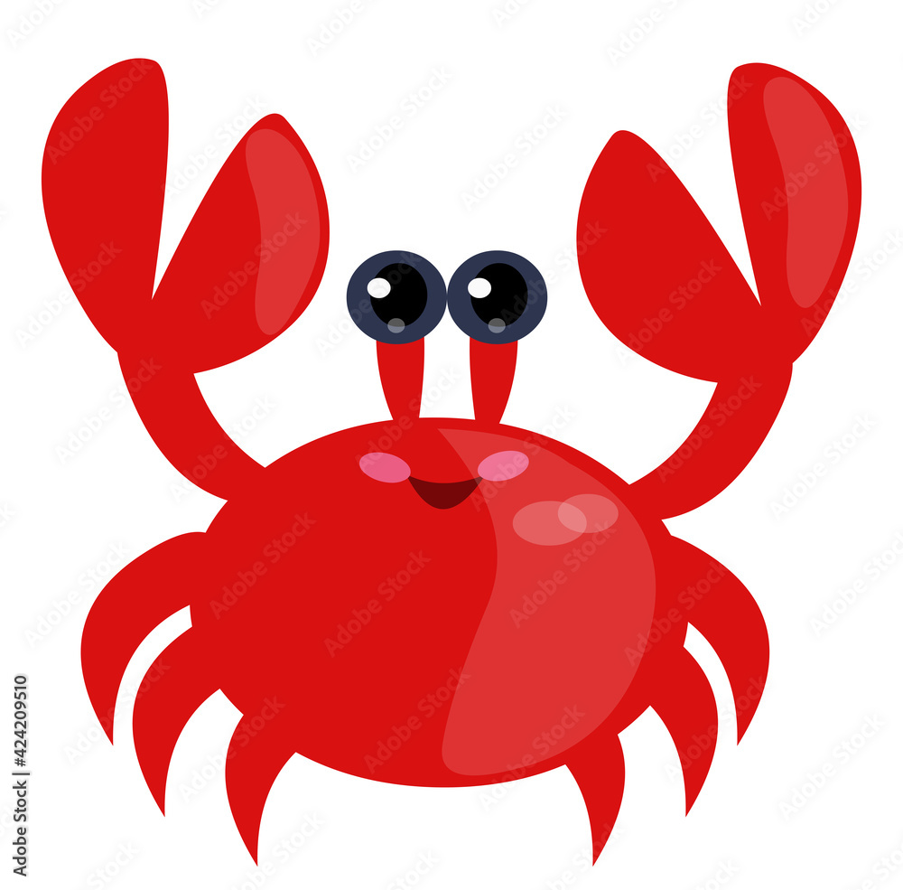 Red crab cartoon illustration