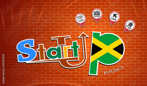 Startup  design made from the flag of Jamaica, conceptual vector