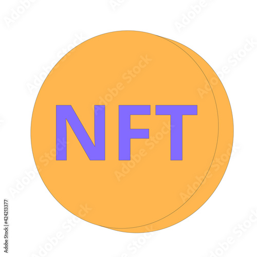 NFT. Non Fungible Token. Vector illustration.