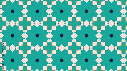 Multicolor Geometric Shapes Pattern in Retro, Animated vintage abstract background.