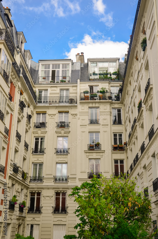 Typical French house in the center of Paris