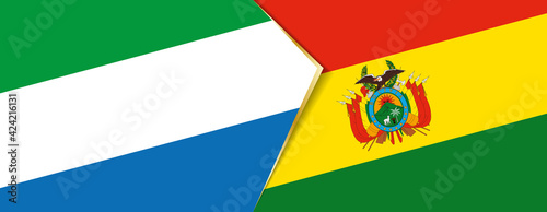 Sierra Leone and Bolivia flags, two vector flags.