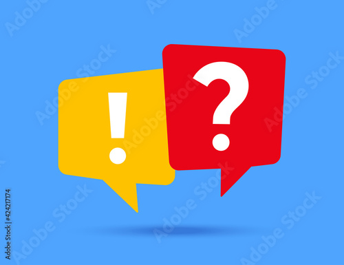 Exclamation and question mark icon. Vector illustration