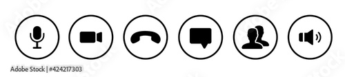 Video cal icon set for template online video