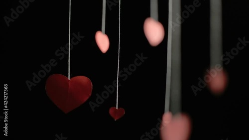 Red heart love isolated romantic valentine background, green screen sign.