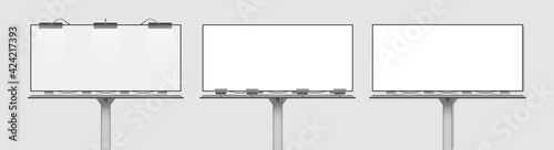 Blank billboard mockup for your advertisement. Vector illustration.