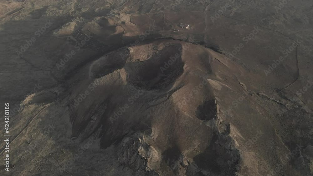 Triple crater volcano. Volcán de la Arena, Fuerteventura island