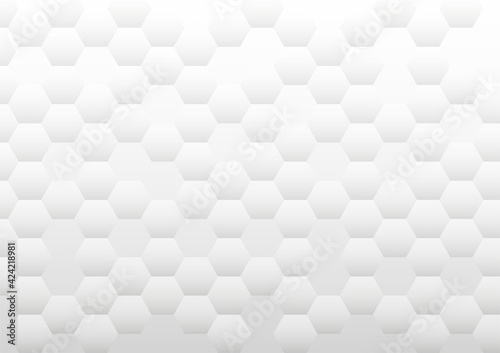 Fototapeta Naklejka Na Ścianę i Meble -  Geometric abstract background with white and gray hexagons. Structure molecule and communication. Science, technology and medical concept. Vector illustration