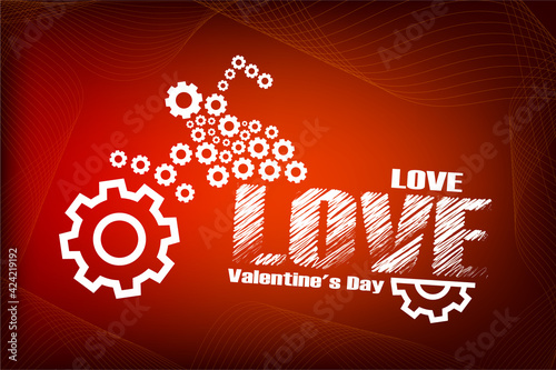 Love motorcycle logo vector design template