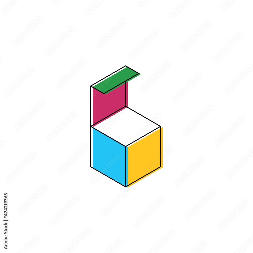 Modern and attractive colored box logo Modern and attractive colored box logo