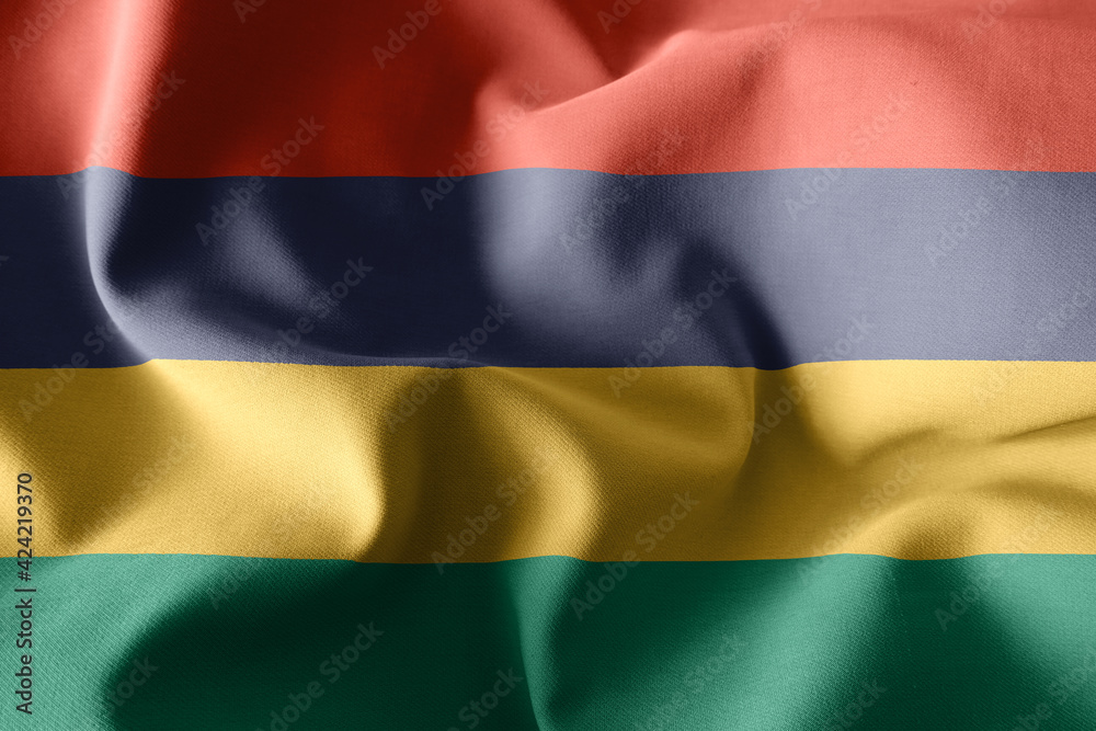 3d realistic waving silk flag of Mauritius 3d realistic waving silk flag of Mauritius