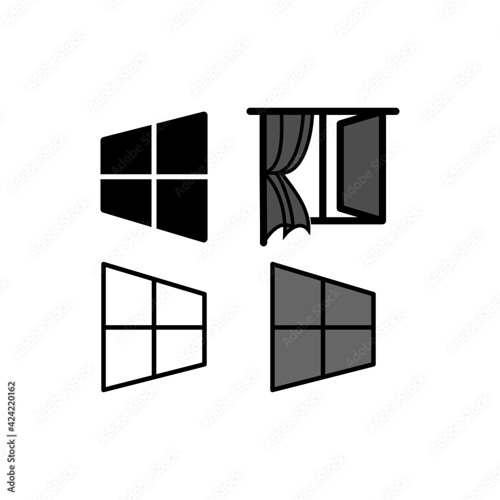 Window icon in trendy flat design Window icon in trendy flat design