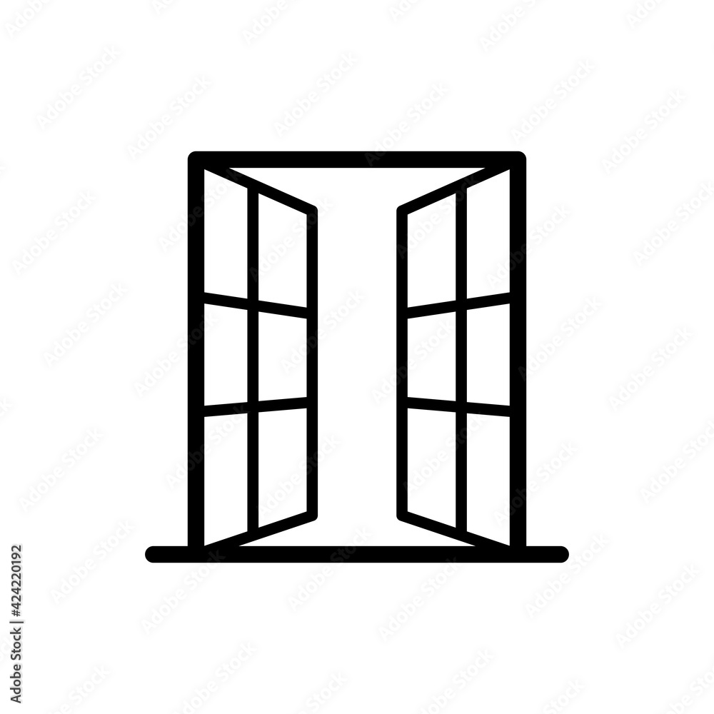 Window icon in trendy flat design