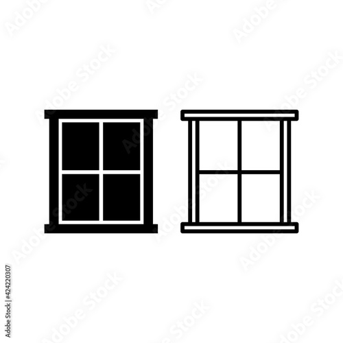 Window icon in trendy flat design © HendeyDian