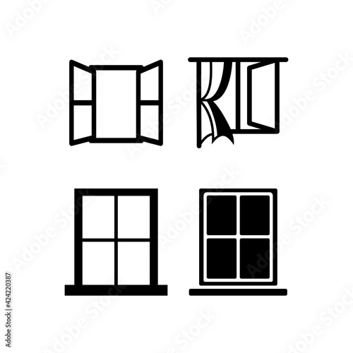 Window icon in trendy flat design