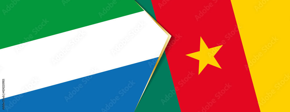 Sierra Leone and Cameroon flags, two vector flags. Sierra Leone and Cameroon flags, two vector flags.