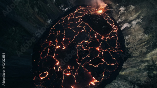 Kilauea Volcano in Hawaii Volcanoes National Park on the Big Island. photo