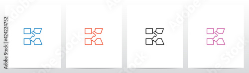 Handshake Outline On Letter Logo Design K