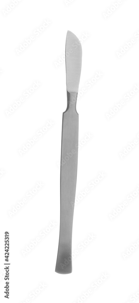Surgical scalpel on white background. Medical instrument Surgical scalpel on white background. Medical instrument