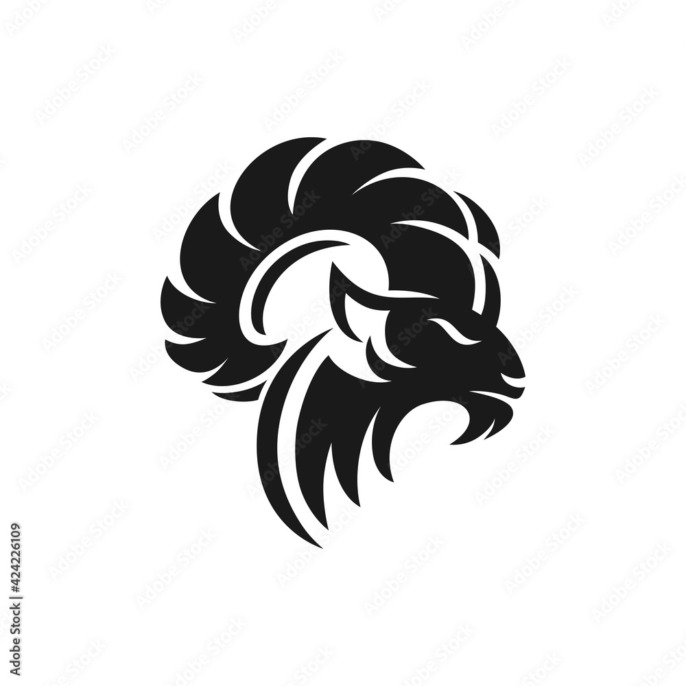 Ram logo design, vector illustration