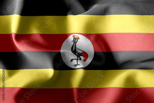 Free Download 3d realistic waving silk flag of Uganda - GFXLoad