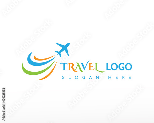 travel logo beauty travel color logo illustration vector
