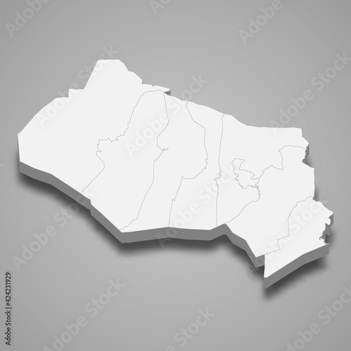 3d isometric map of Kyzylorda oblast is a region of Kazakhstan