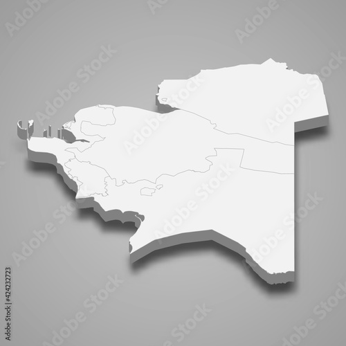 3d isometric map of Mangystau oblast is a region of Kazakhstan