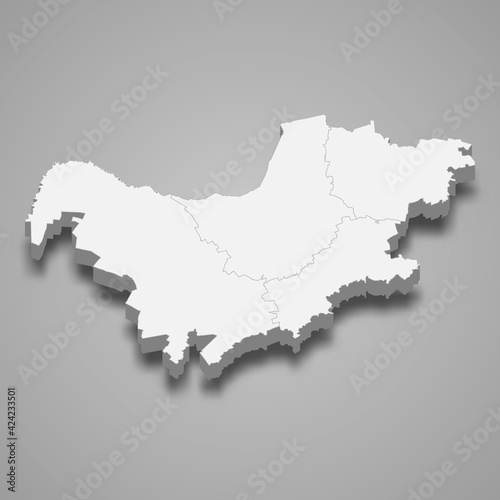 3d isometric map of North West is a Province of South Africa