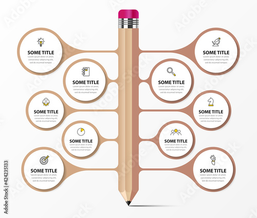 Infographic design template. Creative concept with 10 steps
