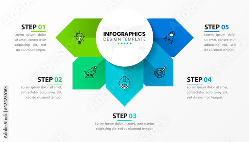 Infographic design template. Creative concept with 5 steps