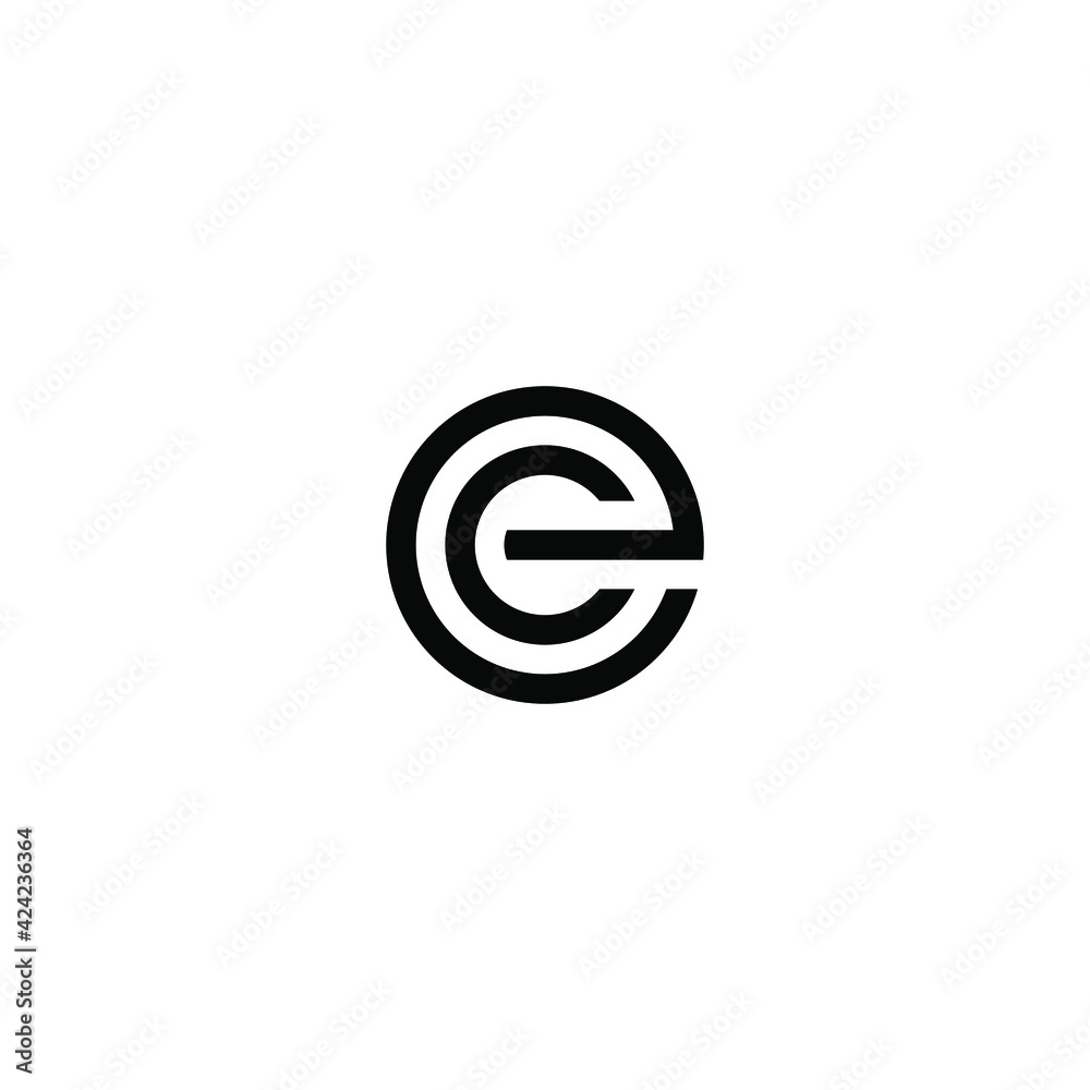 initial EC logo design vector - obrazy, fototapety, plakaty 