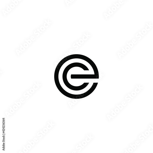 Abstract initial letter E and C logo, circle with letter EC inside,usable for branding and business logo