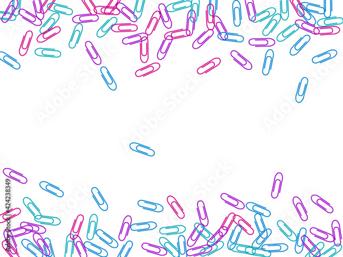 Stationary paperclips isolated on white background