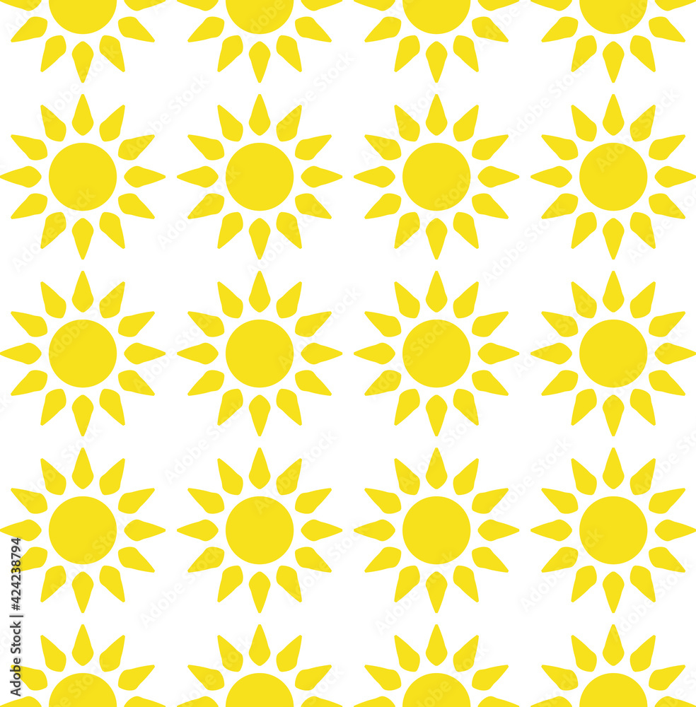 Sun emblem tribal symbol yellow and white seamless pattern. Sun emblem tribal symbol yellow and white seamless pattern.