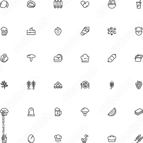 icon vector icon set such as: steak, culture, round, stopwatch, filled, haricot, crop, editable, loaf, kabob, farming, scrambled, marine, citrus, clean, cep, mollusk, shish, clothing, strawberry
