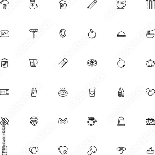 icon vector icon set such as: refreshment, butchery, kidney, handle, caffeine, tomato, cappelletti, stelline, spicy, rigatoni, teabag, orecchiette, seasoning, rigate, cheddar, glyph, milk, drawn