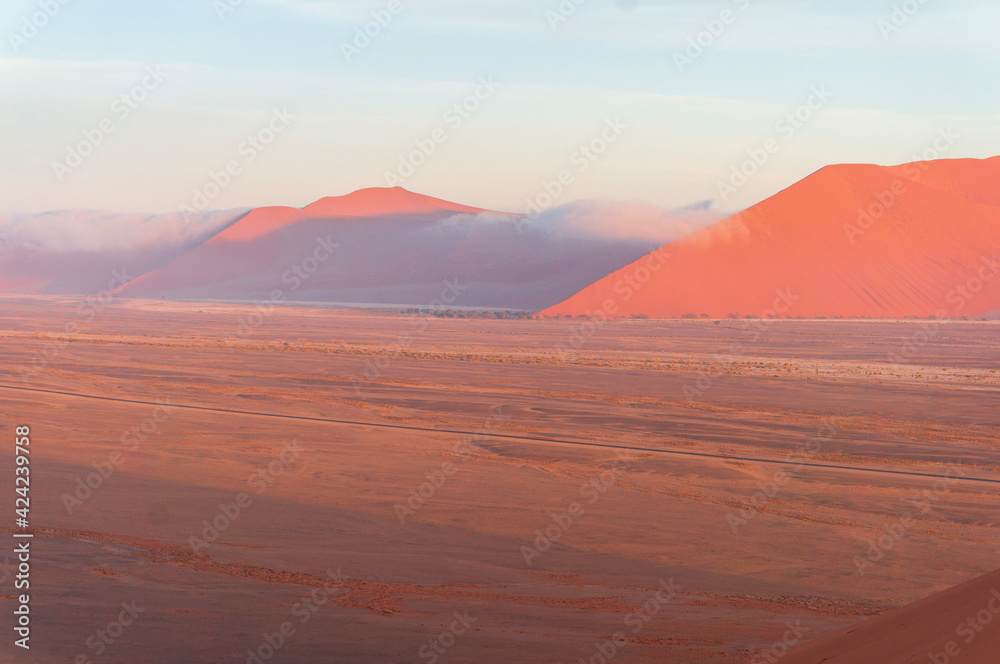 sunset in the desert of namibia sunset in the desert of namibia