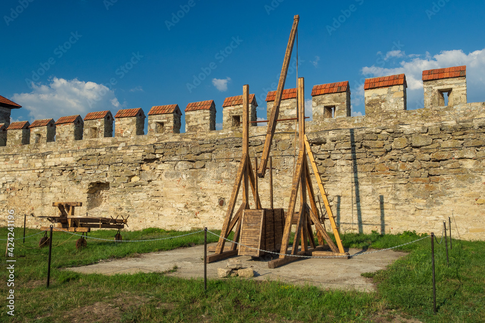 Catapult in the Bendery fortress in Bender, Transnistria (Moldova)