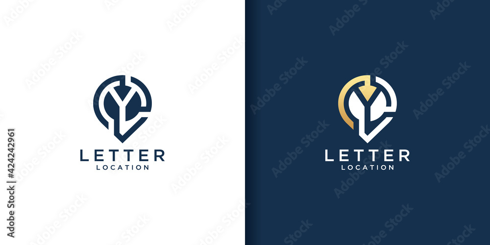 Letter y location logo design. icon inspiration