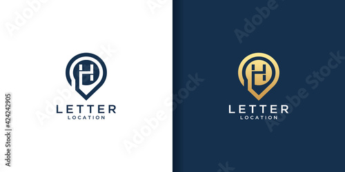 Letter h location logo design. icon inspiration