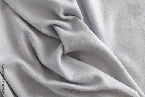 crumpled surface of soft gray fleece, background, texture