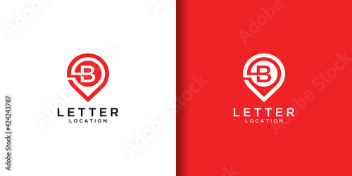 Letter b location logo design. icon inspiration
