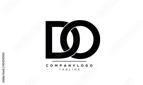 Abstract Letter Initial DO OD  on white Vector Logo Design Template