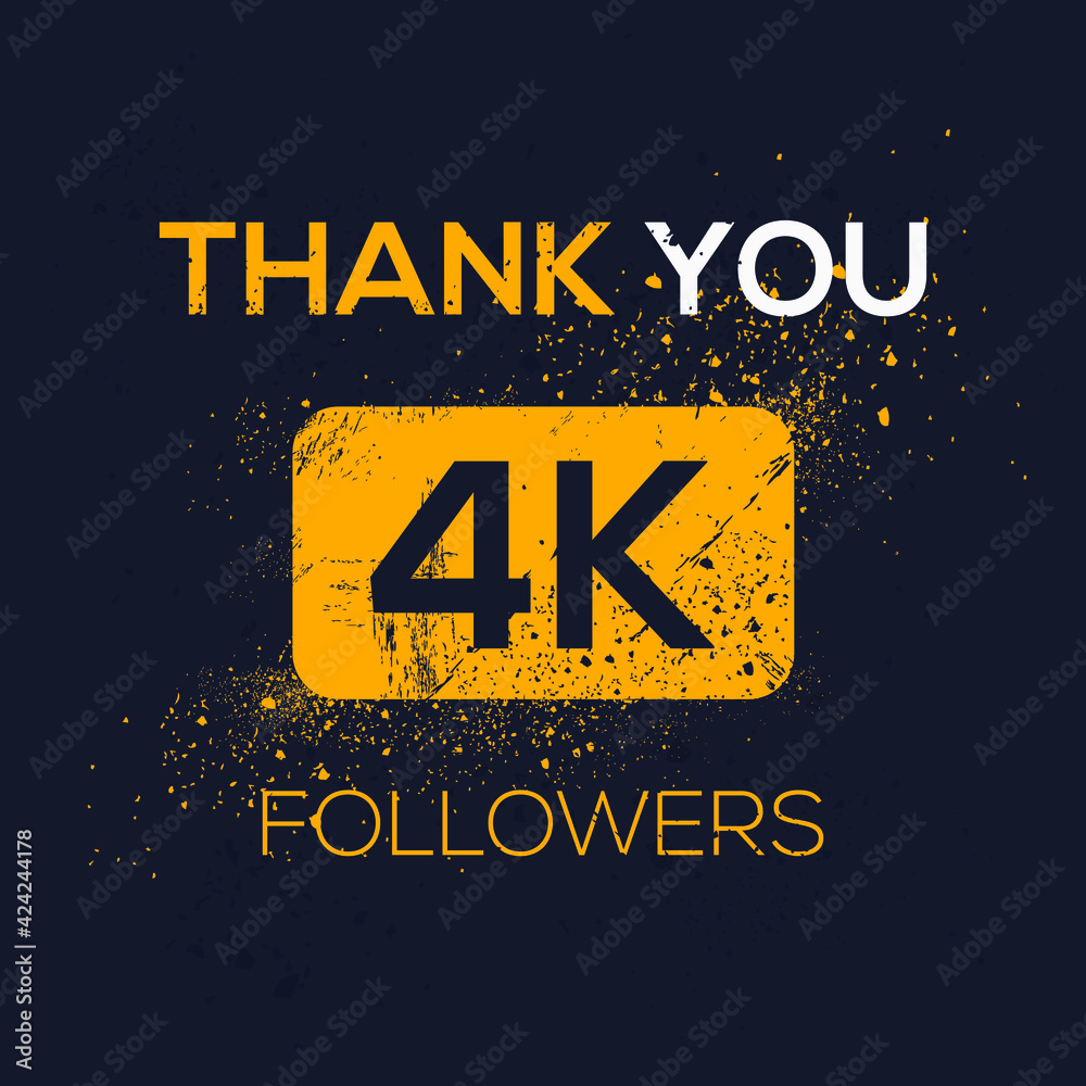 Creative Thank you (4k, 4000) followers celebration template design for ...