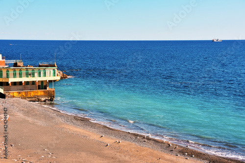 the beach of quarto dei mille Genoa Italy photo